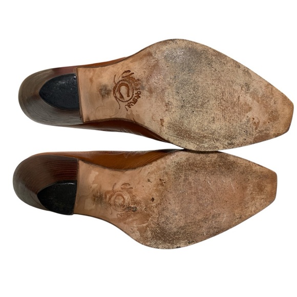 Lucchese Charlie 1 Horse Western Heeled Mules Pecan Brown Leather Size 8 - Picture 8 of 14